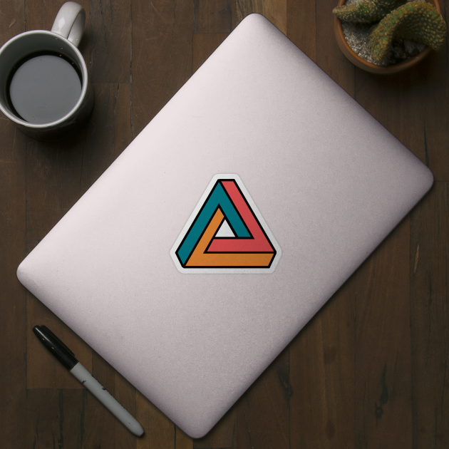 Vintage Penrose Triangle Geometry // Impossible Triangle by Now Boarding